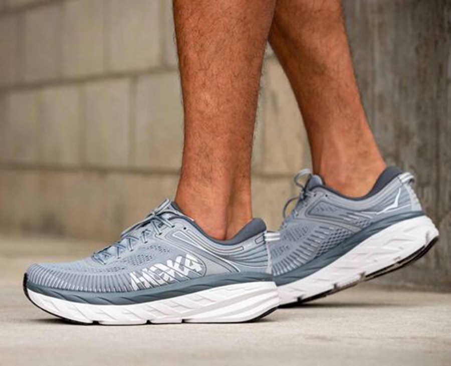 Hoka One One Koşu Ayakkabısı Erkek Gri - Bondi 7 - MG0984731